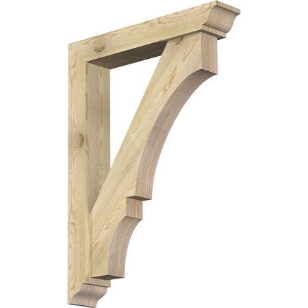 Ekena Millwork Balboa Traditional Rough Sawn Bracket w/ Offset Brace, Douglas Fir, 6"W x 32"D x 44"H BKT0604X32X44BOA01RDF